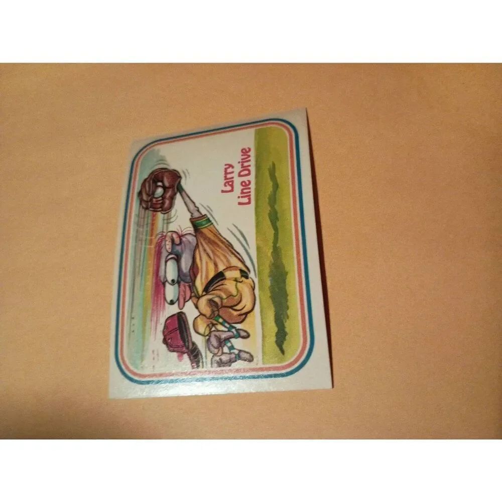1988 Leaf Awesome All Stars Trading Card 41 Larry Line Drive Baseball Parody